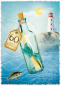 Preview: 30033080  Grußkarte Romantique Flasche"60"