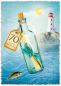 Preview: 30033081  Grußkarte Romantique Flasche"70"