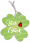 Preview: Geschenkanhänger Kleeblatt „Viel Glück“