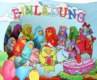 0407 3D Grußkarte "Einladung"
