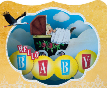0460 3D Grußkarte " Hello Baby "