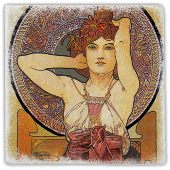 0990  Marmoruntersetzer Jugendstil