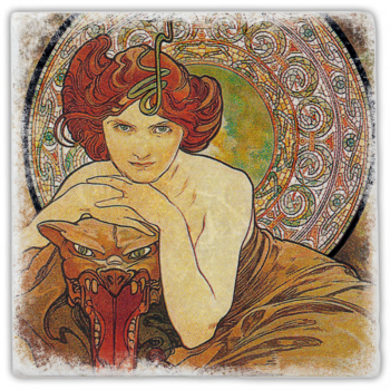 0991  Marmoruntersetzer Jugendstil