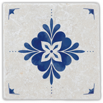 0996  Marmoruntersetzer Fliese blau