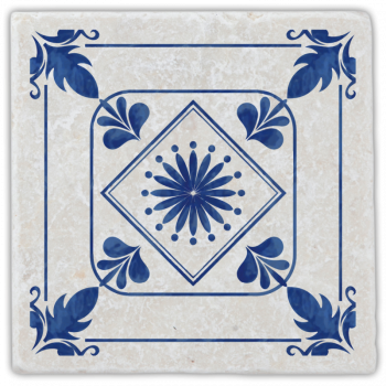 0997  Marmoruntersetzer Fliese blau