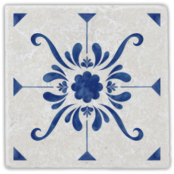0998  Marmoruntersetzer Fliese blau