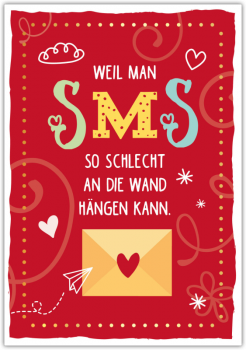 29815 Postkarte Happy Words "Weil SMS..."