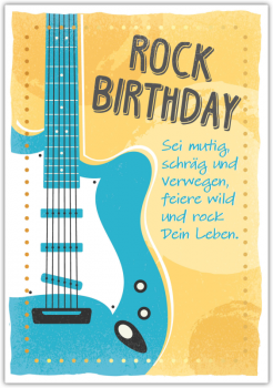 29819 Postkarte Happy Words "Rock Birthday"