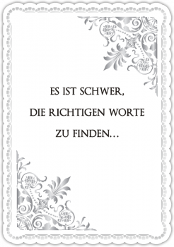 30022109 Trauerkarte "Es ist schwer, …"