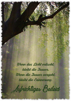 30022307 Trauerkarte "Wenn das Licht erlischt, ..."