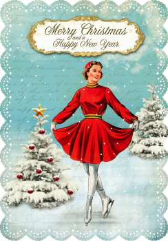 30033546 Grußkarte Romantique merry christmas and happy new year