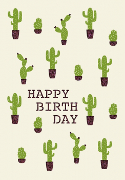 31013 Grußkarte paper deluxe "Happy Birthday" - Kakteen