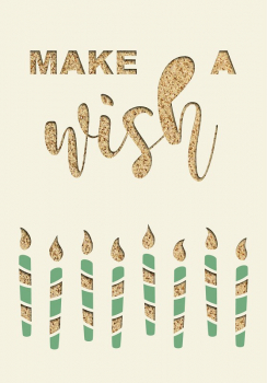 31014 Grußkarte paper deluxe "Make a wish" - Kerzen