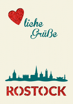 31041 Grußkarte paper deluxe Rostock "Herzliche Grüße"