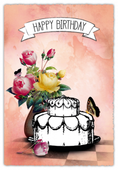 31307 Grußkarte Silver Line "Happy Birthday"