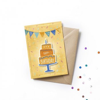 31402  Grußkarte Colourful "Happy Birthday"