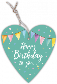 Geschenkanhänger Herz „Happy Birthday to you“