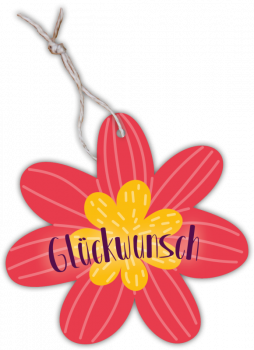 Geschenkanhänger Blume „Glückwunsch“