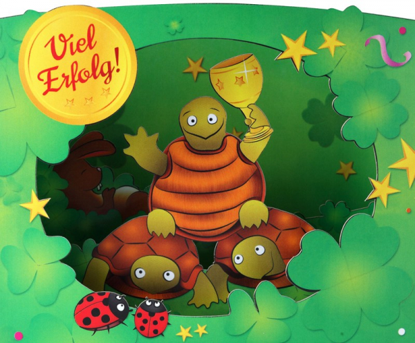 0418 3D Grußkarte "Viel Erfolg"