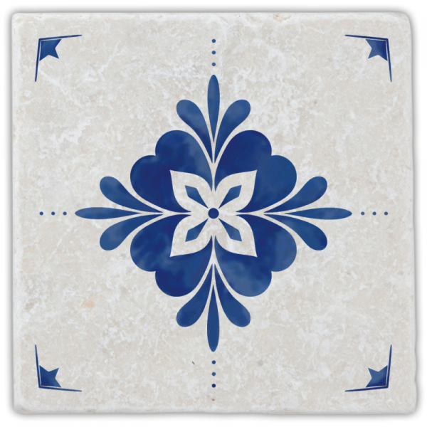0996  Marmoruntersetzer Fliese blau