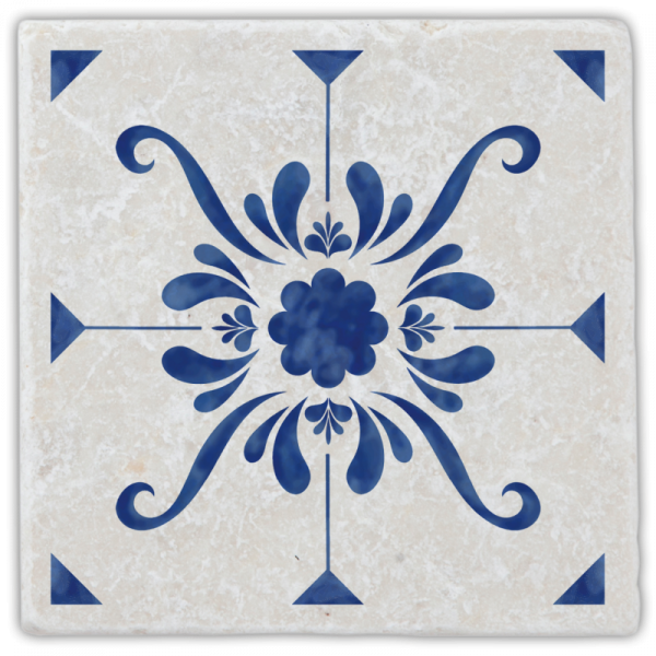 0998  Marmoruntersetzer Fliese blau