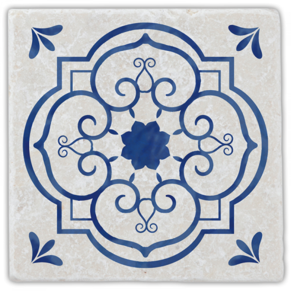 0999  Marmoruntersetzer Fliese blau