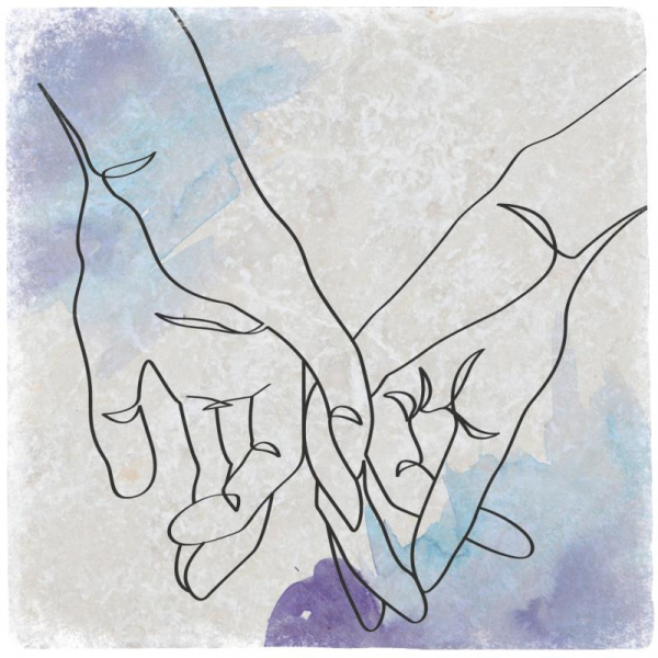 1078 Marmoruntersetzer Oneline "Hand in Hand"