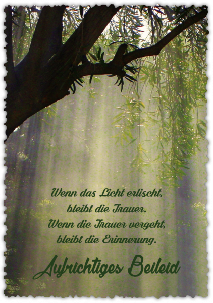 30022307 Trauerkarte "Wenn das Licht erlischt, ..."
