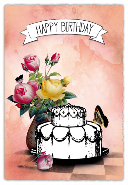31307 Grußkarte Silver Line "Happy Birthday"