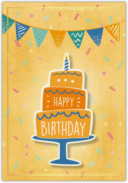 31402  Grußkarte Colourful "Happy Birthday"
