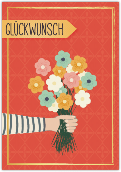 31405  Grußkarte Colourful "Glückwunsch"