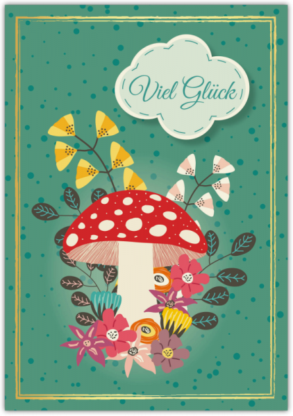 31408  Grußkarte Colourful "Viel Glück"