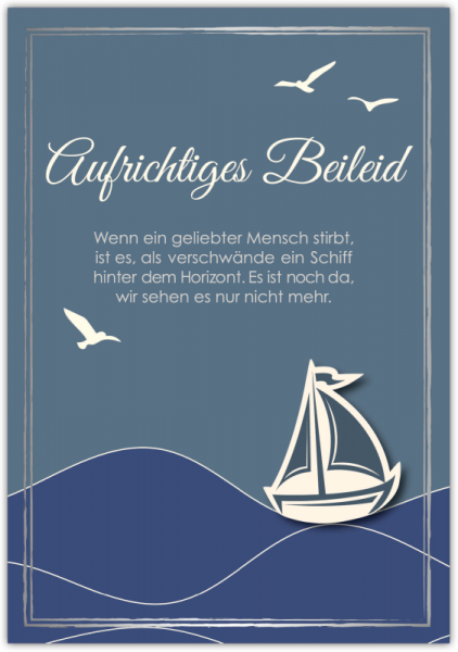 31507 Trauerkarte Anteilnahme "Aufrichtiges Beileid"