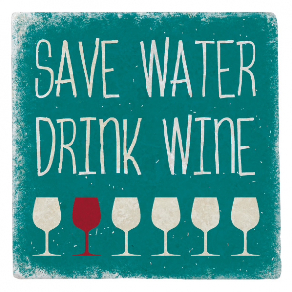 33110 Marmormagnet "Save water, drink Wine"