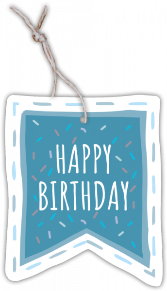 Geschenkanhänger Fähnchen „Happy Birthday“