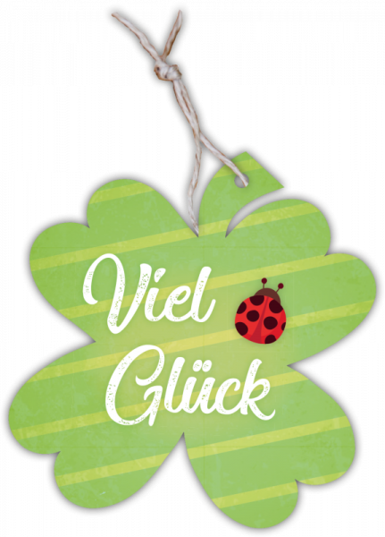 Geschenkanhänger Kleeblatt „Viel Glück“